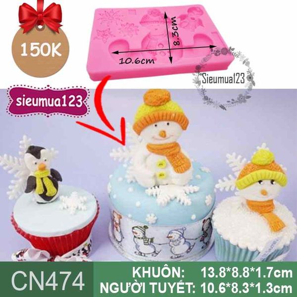 Khuôn silicon Người Tuyết Ngồi 10,6cm ( CN474 ) CÒN 1