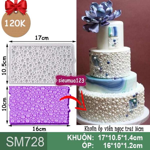 Khuôn silicon ốp viền ngọc trai 16cm ( SM728 )