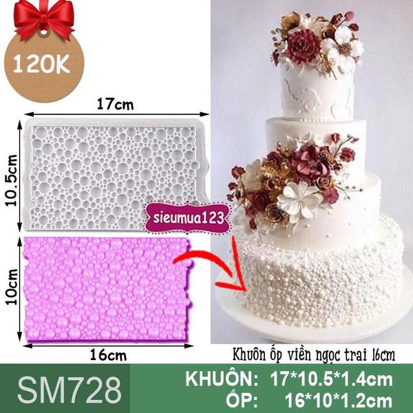 Khuôn silicon ốp viền ngọc trai 16cm ( SM728 )
