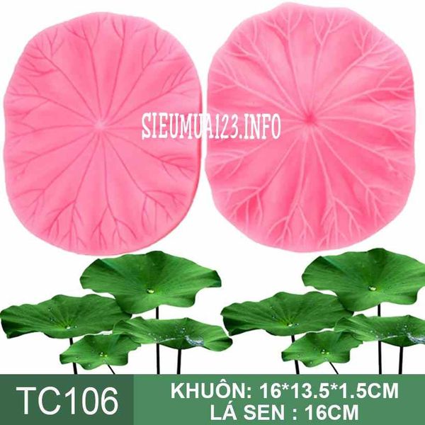 Khuôn silicon làm rau câu 4d lá sen lớn 16cm ( TC106 )