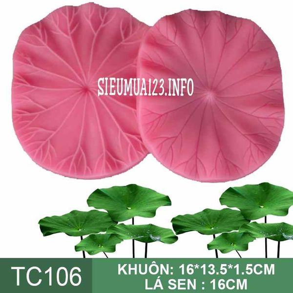 Khuôn silicon làm rau câu 4d lá sen lớn 16cm ( TC106 )