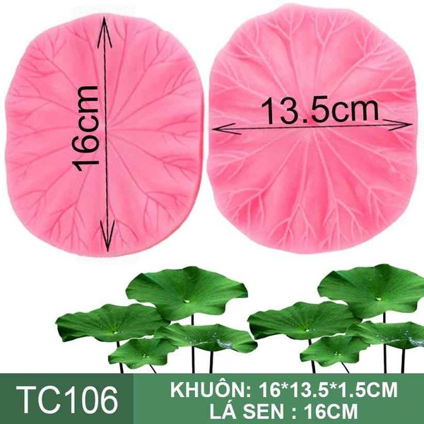Khuôn silicon làm rau câu 4d lá sen lớn 16cm ( TC106 )