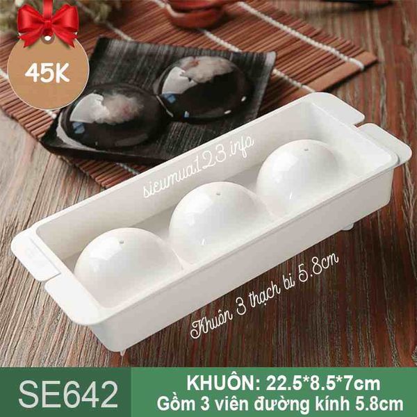 Khuôn thạch bi mochi nhựa 3 viên 5,8cm HPL80 ( SE642 )