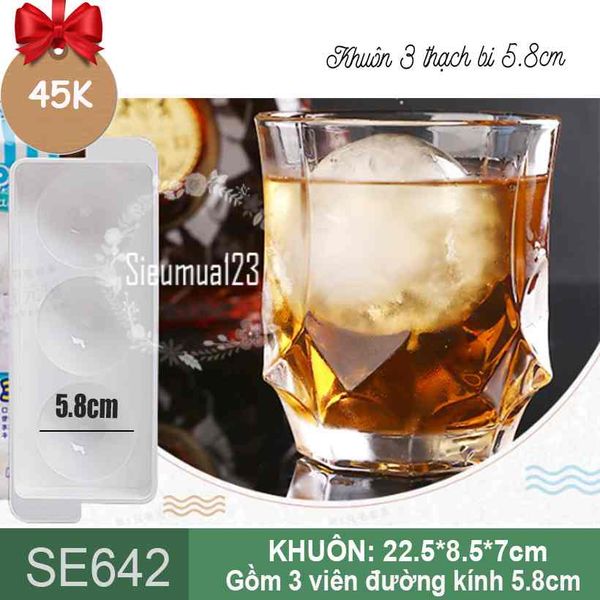 Khuôn thạch bi mochi nhựa 3 viên 5,8cm HPL80 ( SE642 )