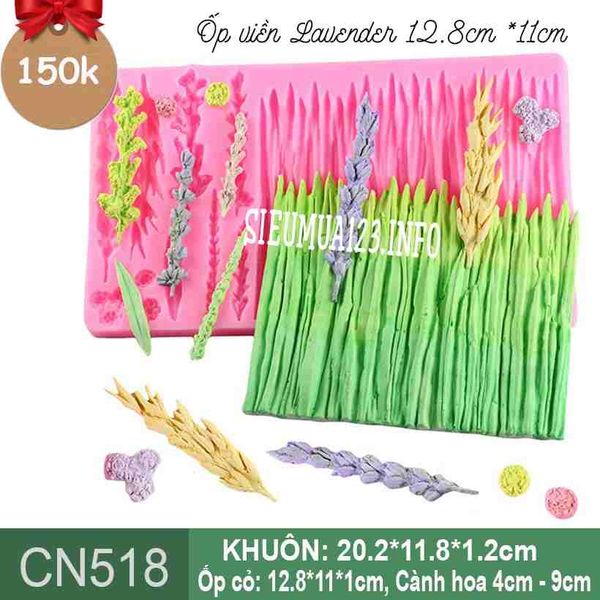 Khuôn Silicon Ốp Viền Hoa Lavender ( CN518 )