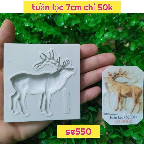 Khuôn silicon con tuần lộc sừng dài 6,5cm ( SE550 )