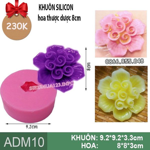 Khuôn silicon hoa thược dược 8cm làm rau câu ( ADM10 )