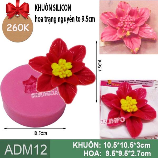 Khuôn silicon Hoa Trạng Nguyên 9,5cm làm rau câu ( ADM12 )