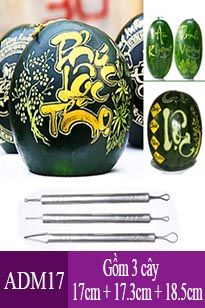 Bộ 3 cây cạo vỏ cạo chữ khắc dưa hấu ( ADM17 )