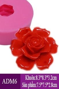 Khuôn silicon Hoa Hồng Đỏ Velvet 7,5cm làm rau câu ( ADM6 )