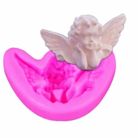 Khuôn silicon thiên thần angel em bé chống cằm 9cm ( TC751 )