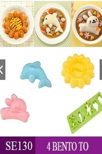 Bộ 4 khuôn bento siêu to hình thỏ hoa cá heo ( SE130 )