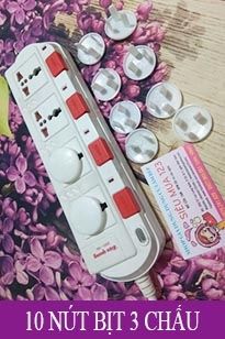 Bộ 10 Bịt Ổ Điện 3 Chấu