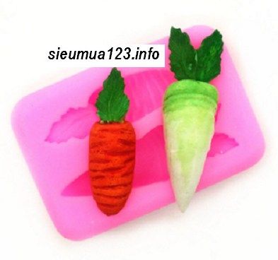 Khuôn silicon 2 củ cà rốt nhỏ 4cm + 5cm ( TC694 )
