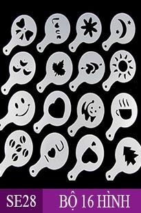 Bộ 16 miếng tạo hình bọt sữa cafe Cappucino ( SE28 )