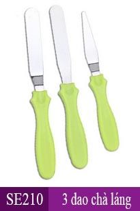 Bộ 3 cây dao chà láng bánh kem cán nhựa mini ( SE210 ) dày đẹp