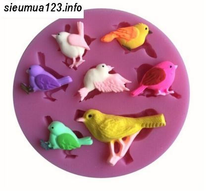 Silicon Fondant Khuôn tròn 7 chim nhỏ ( TC729 )