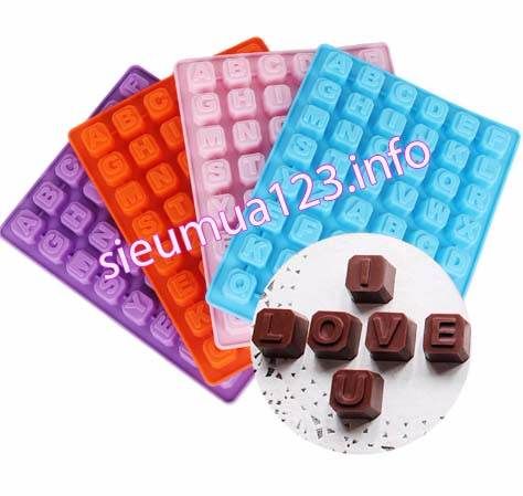 Khuôn silicon 4d : Khuôn Chữ cái in 48 ô vuông ( TC882 )