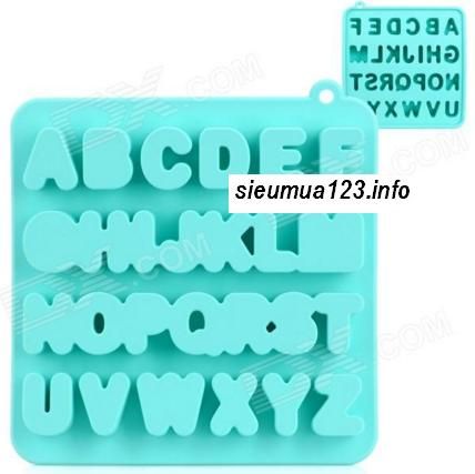 Khuôn silicon Bảng chữ cái Alphabet dạng viên dày có 26 chữ size 2,3cm ( TC834 )