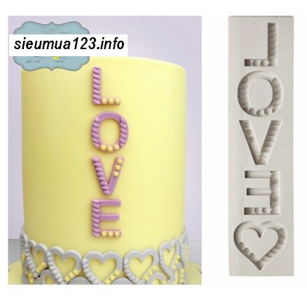 Khuôn Silicon Chữ Love Tim Đứng ( TC824 )
