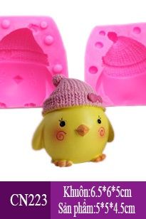 Khuôn rau câu silicon 4d : Khuôn con gà con mắt tròn xoe ( CN223 )