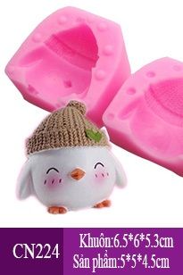 Khuôn rau câu silicon 4d : Khuôn con gà con mắt cười ( CN224 )