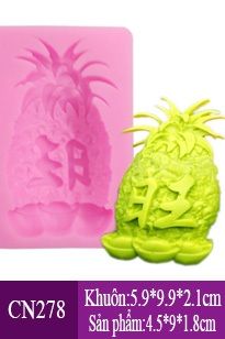Khuôn rau câu silicon 4d : Khuôn Trái Thơm Trái Dứa Chữ Vượng 4,5*9cm ( CN278 )