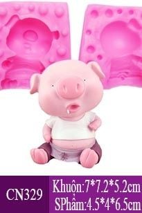 Khuôn silicon con heo chảy nước miếng 6,5cm ( CN329 ) CÒN 1 CON