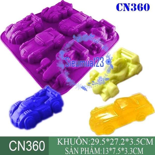 Khuôn silicon 6 chiếc xe đua F1 , xe ô tô , xe hơi size 13cm ( CN360 )