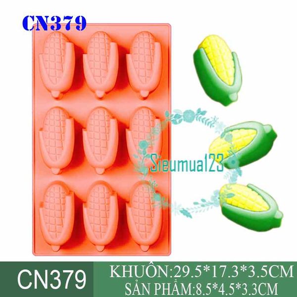 Khuôn silicon 9 trái bắp to 8,5cm ( CN379 )