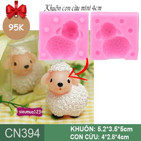 Khuôn silicon con cừu mini 4cm ( CN394 )