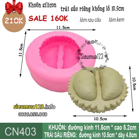 Khuôn silicon trái sầu riêng đại 10,5cm  ( CN403 )