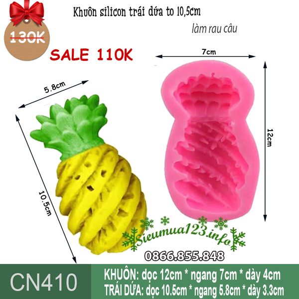 Khuôn silicon trái dứa trái thơm 10,5cm ( CN410 ) - CÒN 1 CÁI