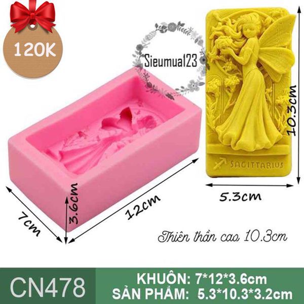 Khuôn silicon cô gái thiên thần angel tóc bay ( CN478  )
