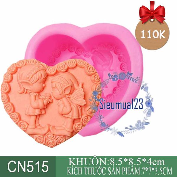 Khuôn silicon Bé trai bé gái nắm tay ( CN515 )