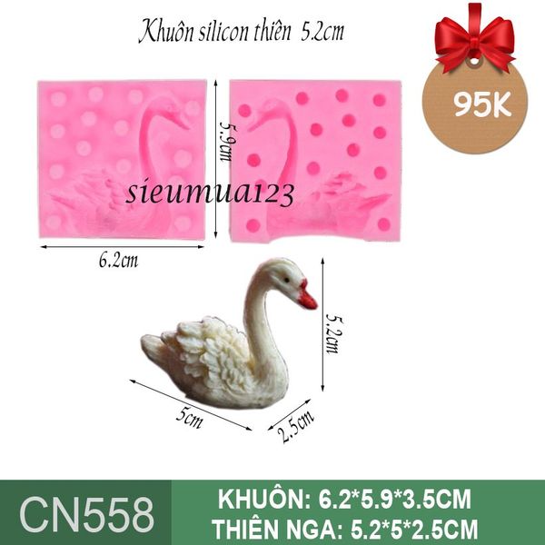 Khuôn silicon Thiên Nga 2 mảnh 5,2cm làm socola ( CN558 )