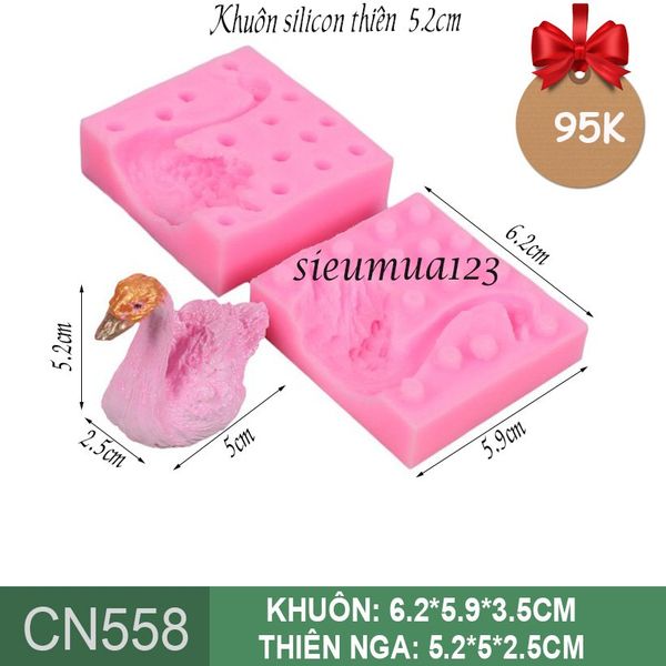 Khuôn silicon Thiên Nga 2 mảnh 5,2cm làm socola ( CN558 )