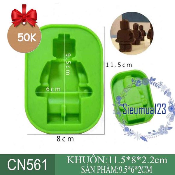 Khuôn silicon lego robot 9,5cm ( CN561 )