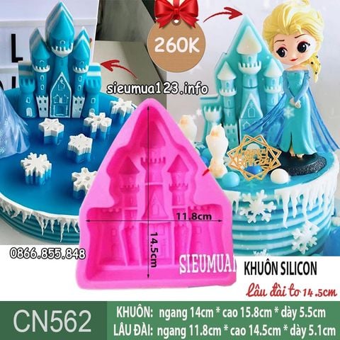 Khuôn silicon làm rau câu lâu đài dày to 14,5cm ( CN562 )