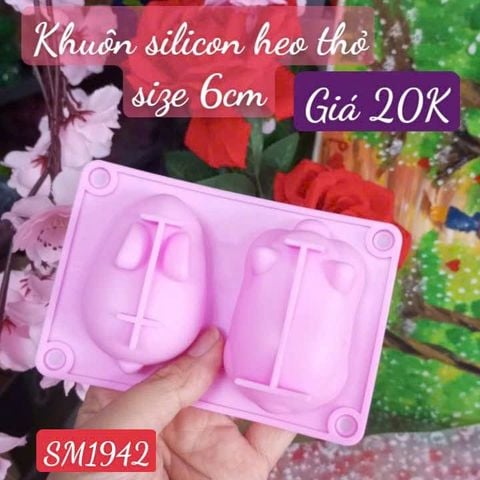 Khuôn silicon heo thỏ hồng 6cm ( SM1942 ) mẫu 2024