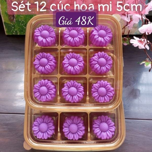 Sét 12 khuôn silicon hoa cúc họa mi thái 5cm ( SM1901 )