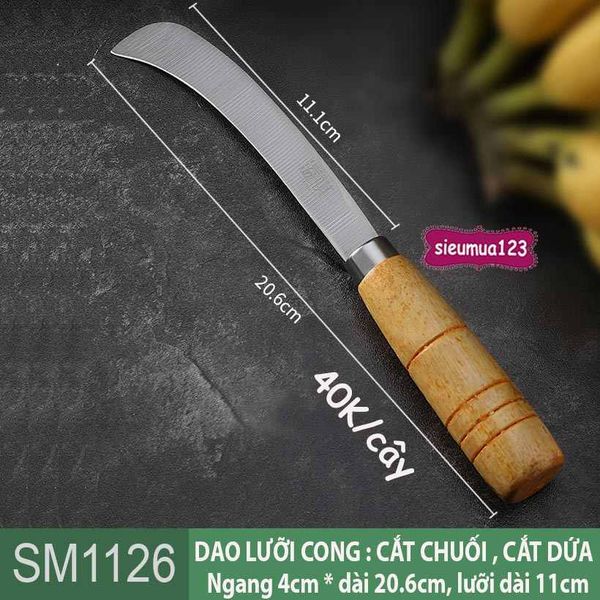 Dao cắt chuối , cắt dứa cán vàng 20,6cm ( SM1126 )