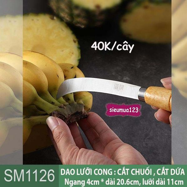 Dao cắt chuối , cắt dứa cán vàng 20,6cm ( SM1126 )