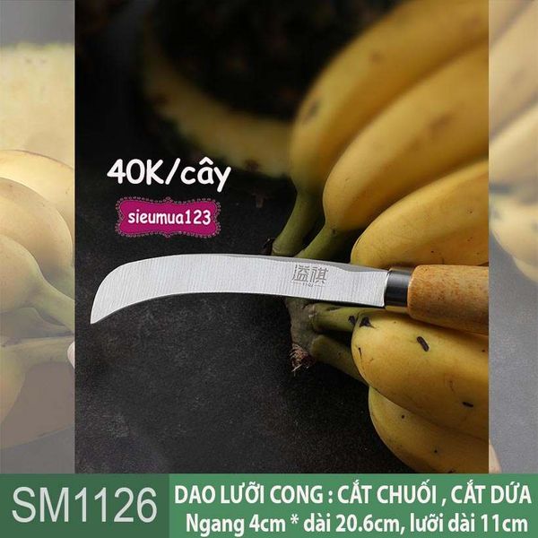 Dao cắt chuối , cắt dứa cán vàng 20,6cm ( SM1126 )