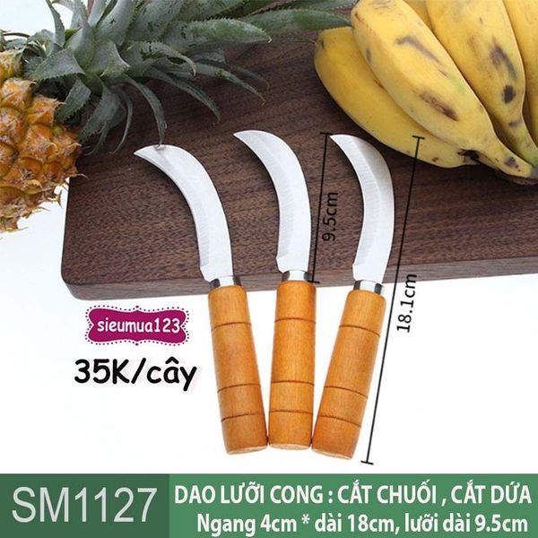 Dao cắt chuối , cắt dứa cán cam 18cm ( SM1127 )
