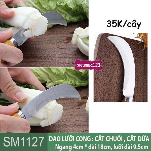 Dao cắt chuối , cắt dứa cán cam 18cm ( SM1127 )