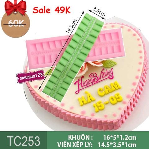 Khuôn silicon dây viền xếp ly 14,5cm ( TC253 )