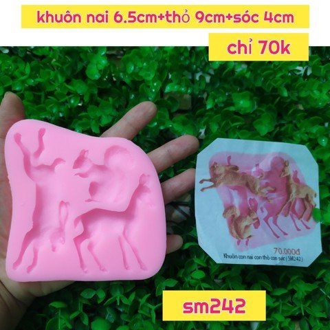 Khuôn silicon con nai con thỏ con sóc ( SM242 )