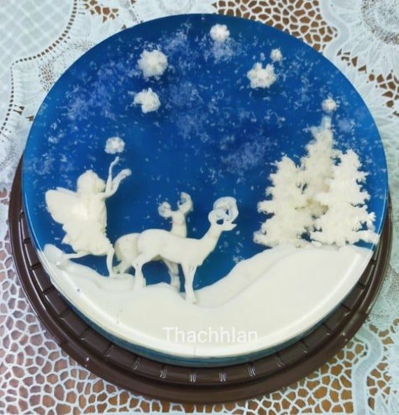 Khuôn silicon con tuần lộc cây thông băng đá hoa tuyết Noel 6cm ( TC039 )