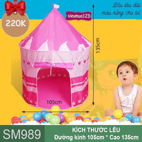Lều Vải Lâu Đài Hồng ( SM989 ) (Không Kèm Bóng)